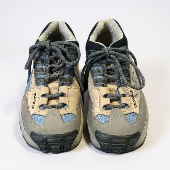 VASQUE Women's 9 #7373 Stealth Slate Nubuck Leather Hiking Shoes Tan Blue Sz 7 - Picture 2 of 14